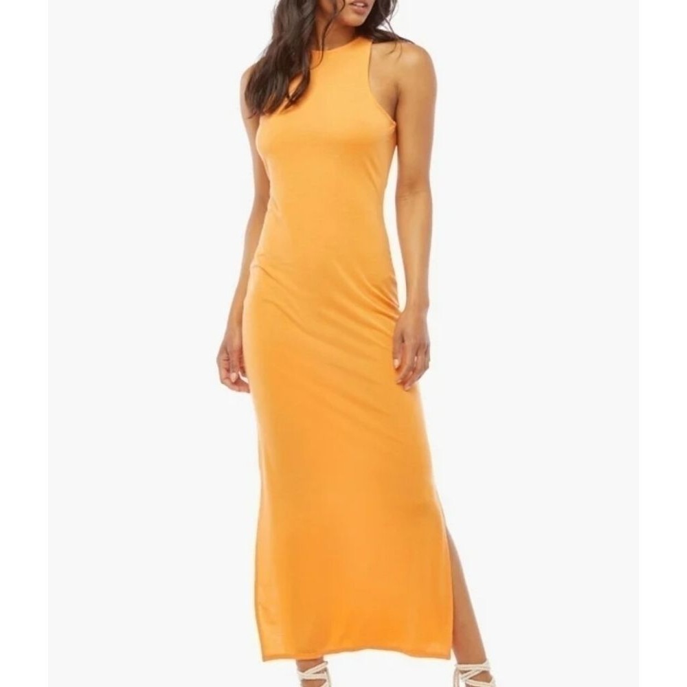 Just Fab Nwt tangerine halter maxi dress xxl